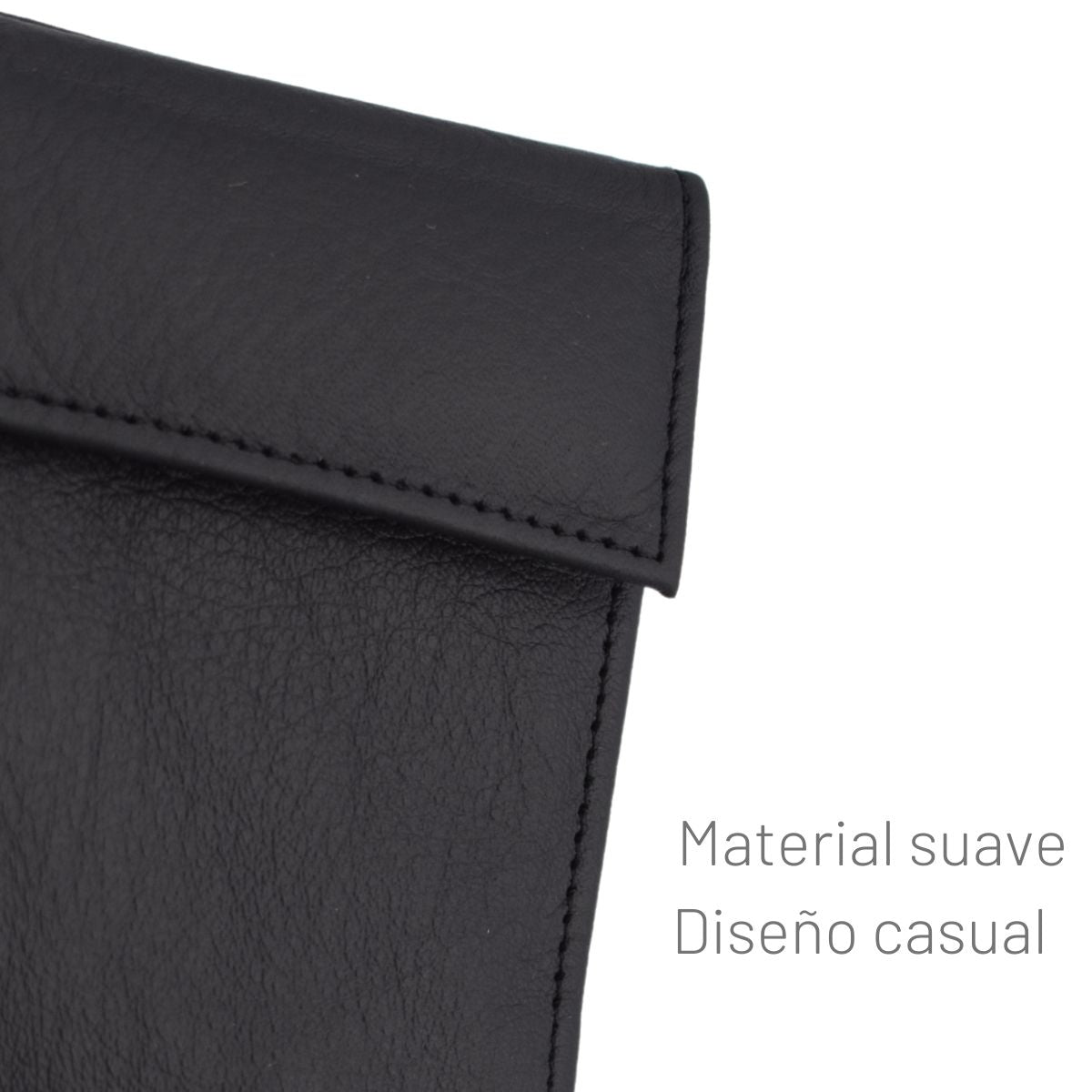 Cartera Hombre Piel Genuina Cierre Velcro Monedero Identificación Interiores en Tela