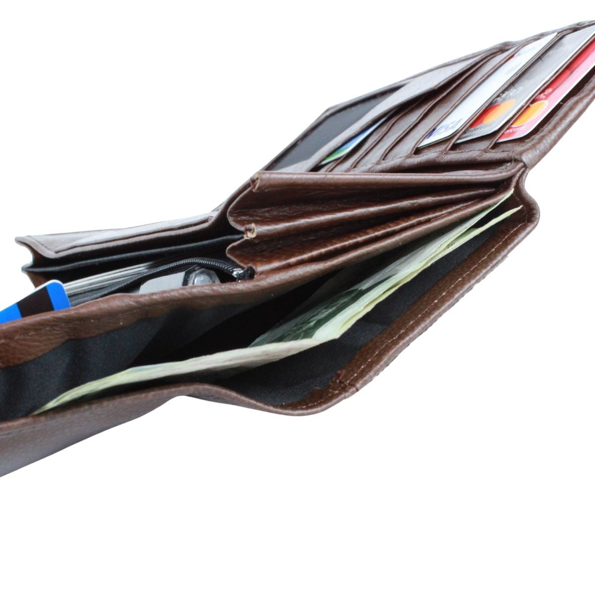 Cartera Mujer Piel Genuina Gran Capacidad Cierre Espejo Interiores en Piel