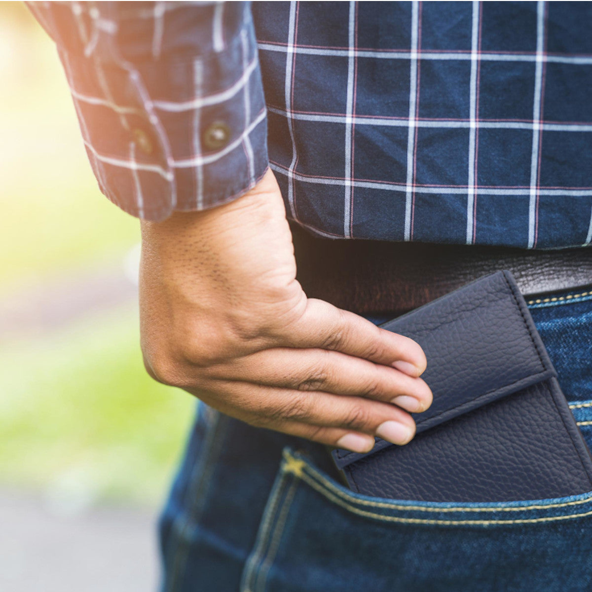 Cartera Hombre Piel Genuina Cierre Velcro Monedero Identificación Interiores en Tela