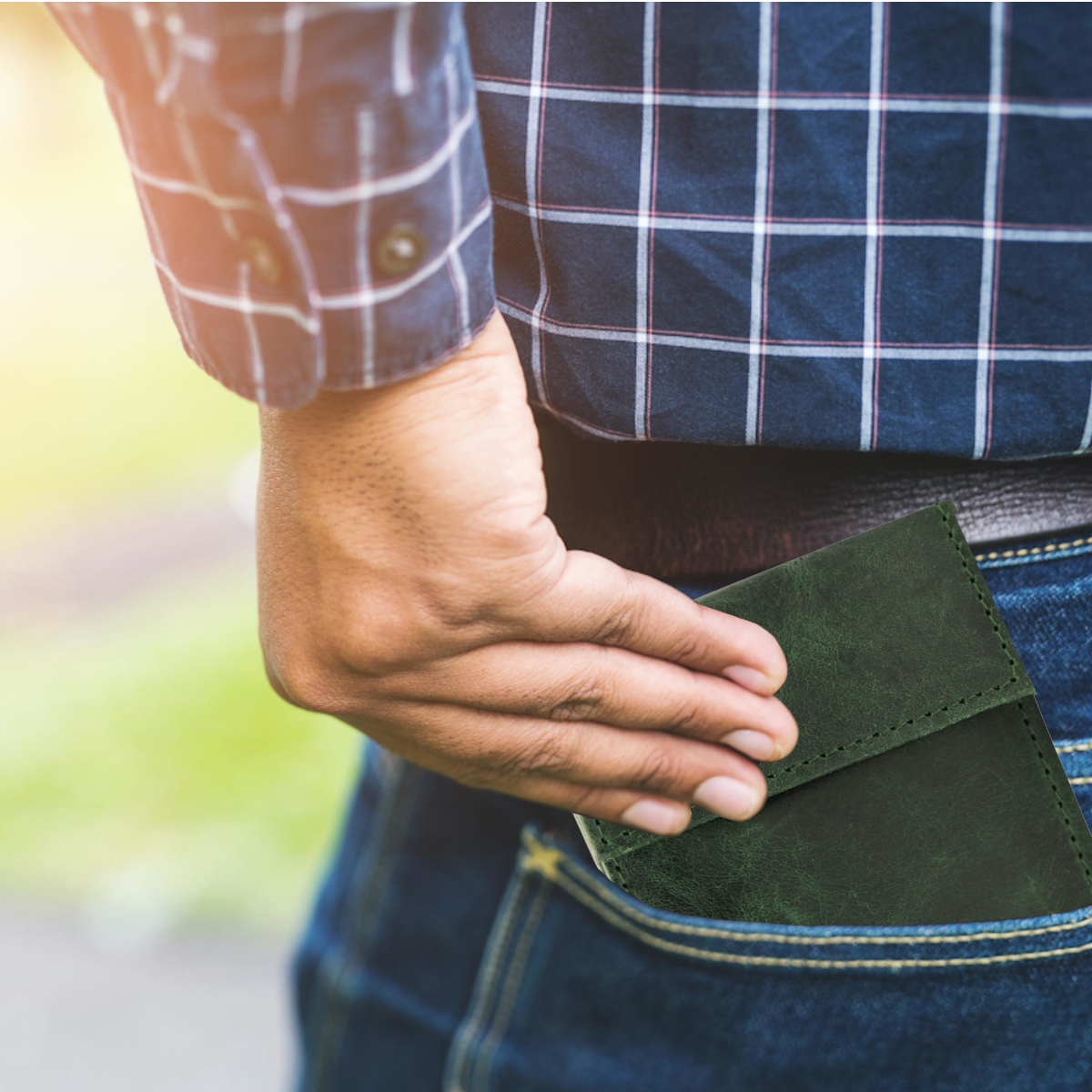 Cartera Hombre Piel Genuina Cierre Velcro Monedero Identificación Interiores en Tela