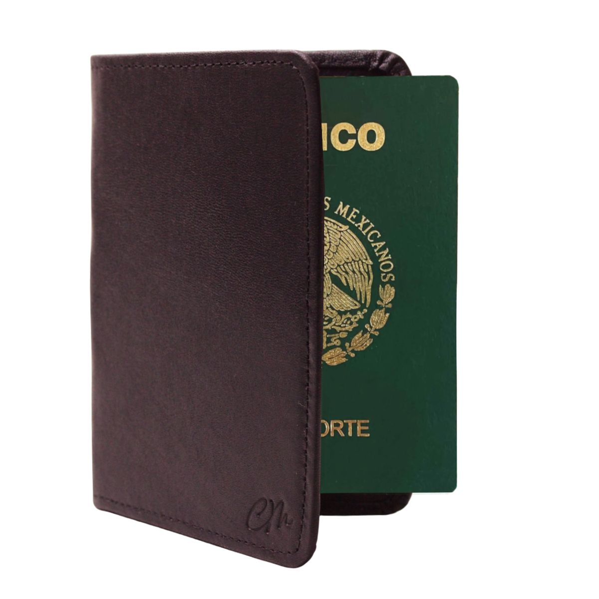 Cartera Tarjetero Porta Pasaporte Piel Genuina Interiores en Piel