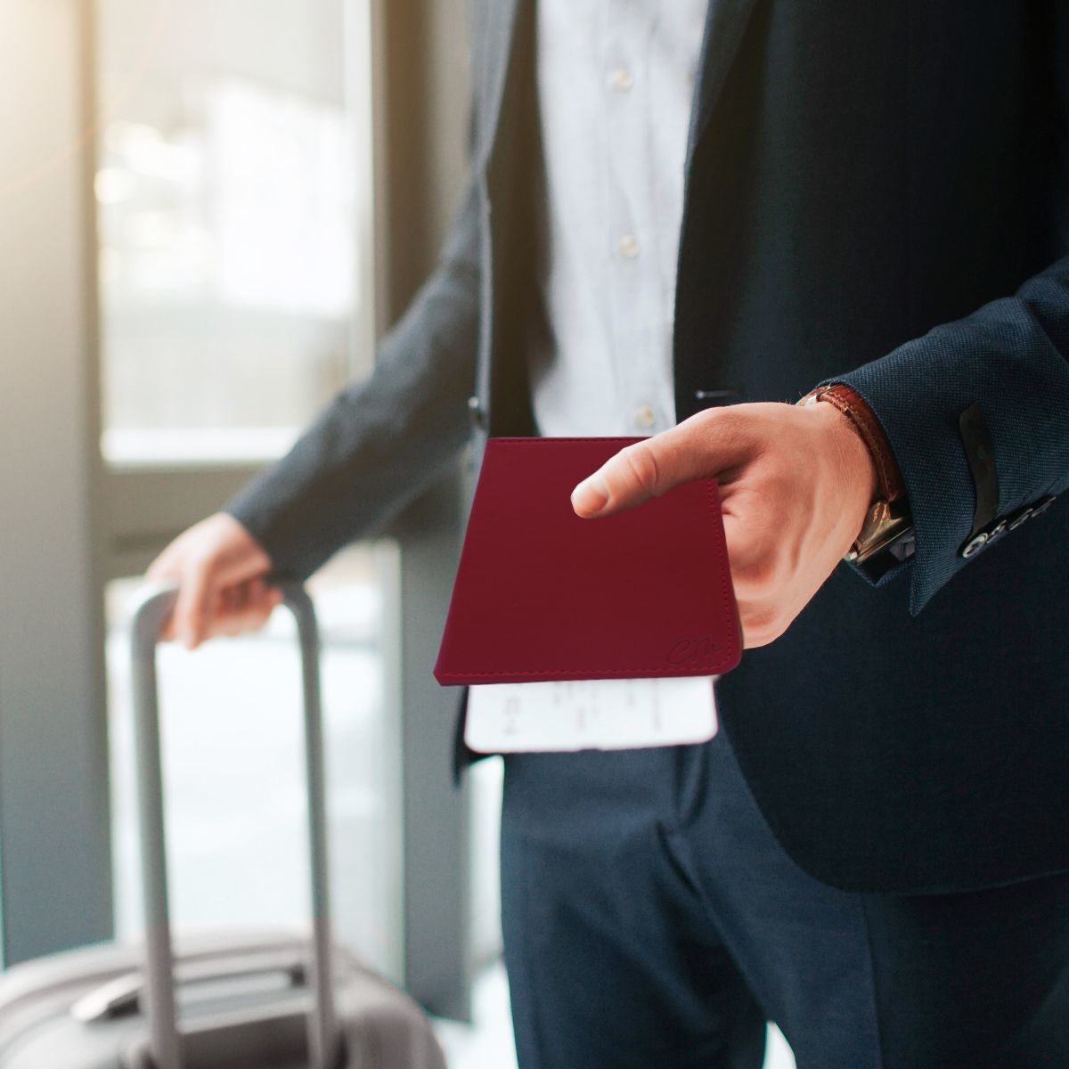 Cartera Tarjetero Porta Pasaporte Piel Genuina Interiores en Piel
