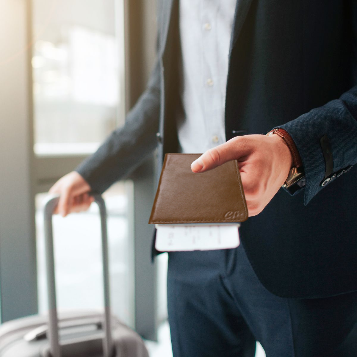 Cartera Tarjetero Porta Pasaporte Piel Genuina Interiores en Piel