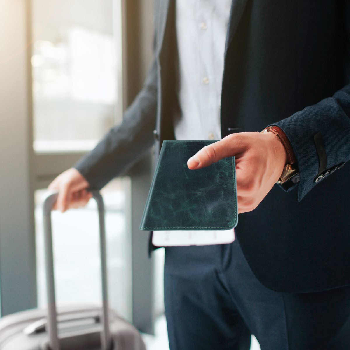 Cartera Tarjetero Porta Pasaporte Piel Genuina Interiores en Piel