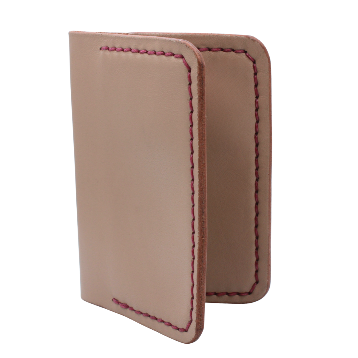 Tarjetero Plegable Cartera Hecho a Mano Piel Genuina Res