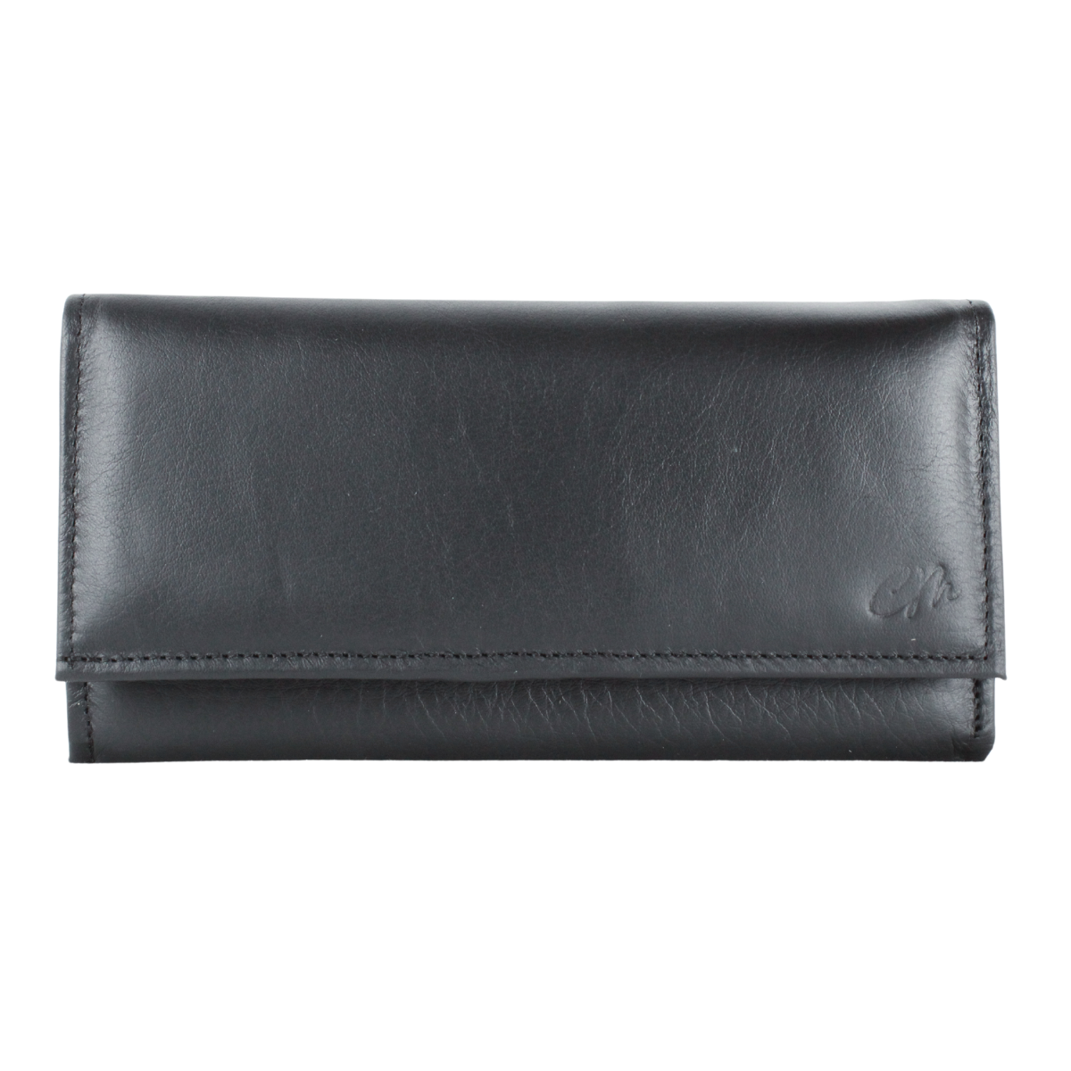 Cartera Mujer Piel Genuina Gran Capacidad Cierre Espejo Interiores en Piel Negro