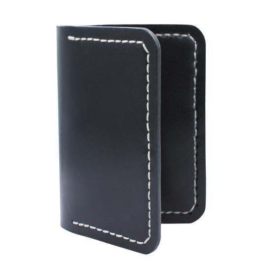 Tarjetero Plegable Cartera Hecho a Mano Piel Genuina Res
