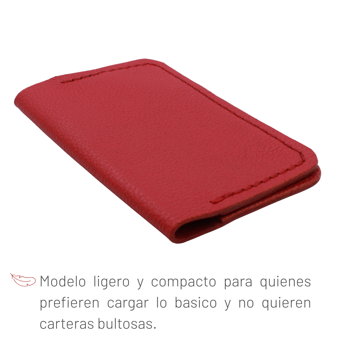 Tarjetero Plegable Cartera Hecho a Mano Piel Genuina Res