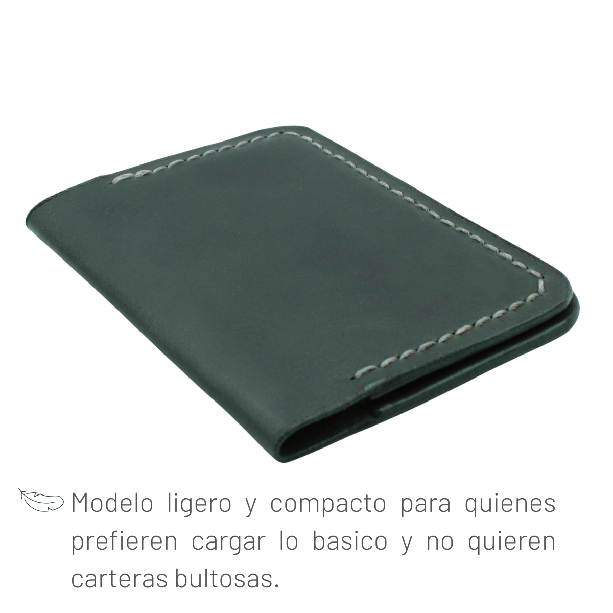 Tarjetero Plegable Cartera Hecho a Mano Piel Genuina Res