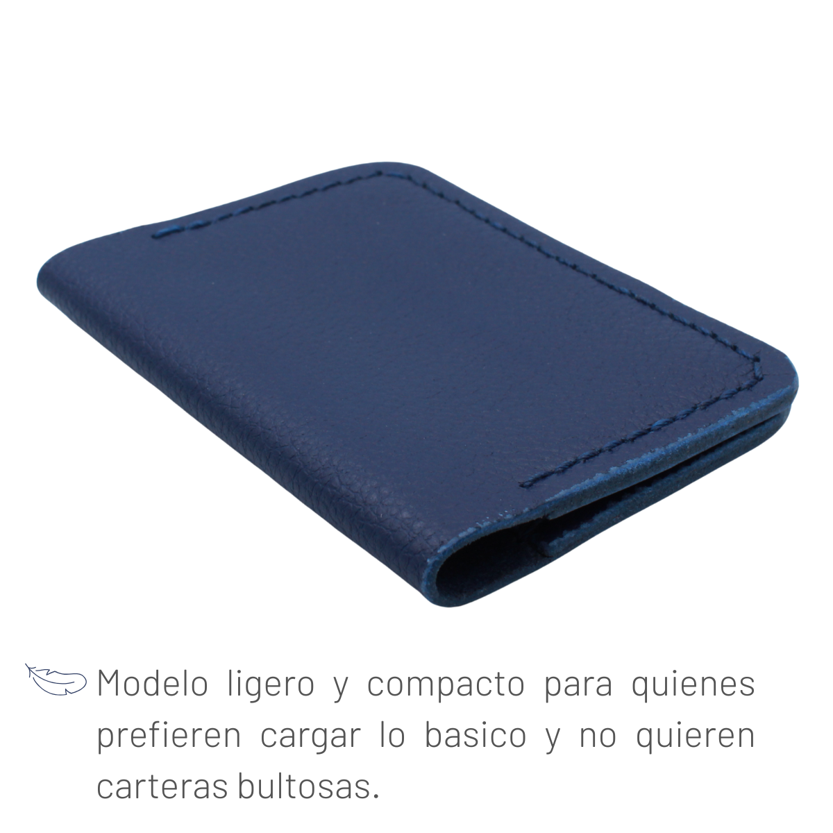 Tarjetero Plegable Cartera Hecho a Mano Piel Genuina Res
