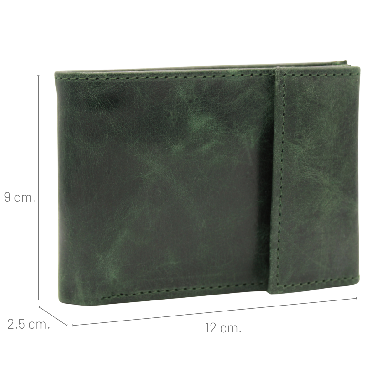 Cartera Hombre Piel Genuina Cierre Velcro Monedero Identificación Interiores en Tela