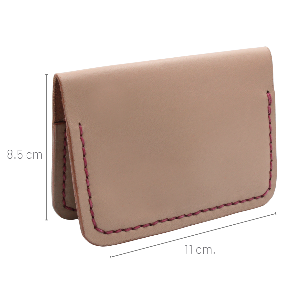 Tarjetero Plegable Cartera Hecho a Mano Piel Genuina Res