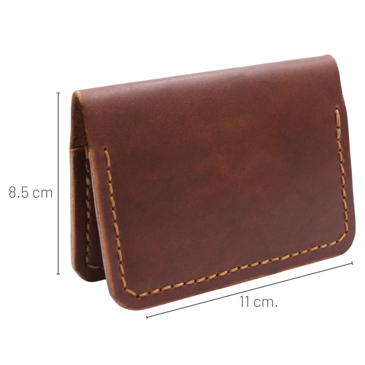 Tarjetero Plegable Cartera Hecho a Mano Piel Genuina Res